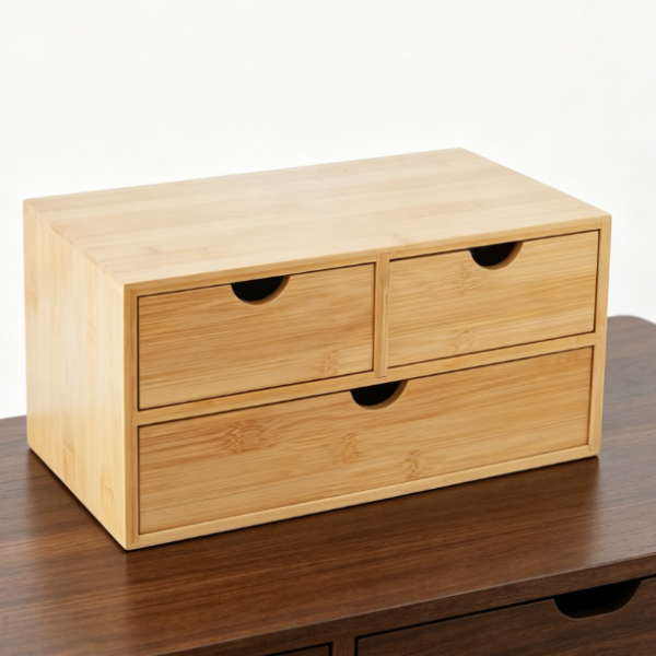 3-Tier Bamboo Drawer Rack — Pre-Assembled Corner Storage