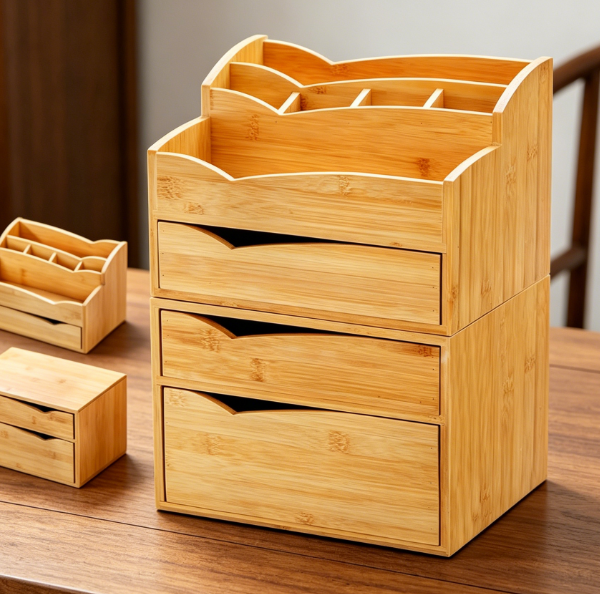 2-Piece Bamboo Drawer Set — Stackable & Pre-Assembled