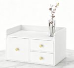 White Bamboo 3-Tier Drawers — Kitchen & Office Organization