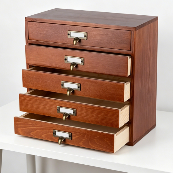 Retro-Rustic Small Drawer Unit — Card & Catalog Cabinet