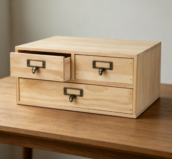 Retro Apothecary-Style Drawer Cabinet — Card & Catalog Box