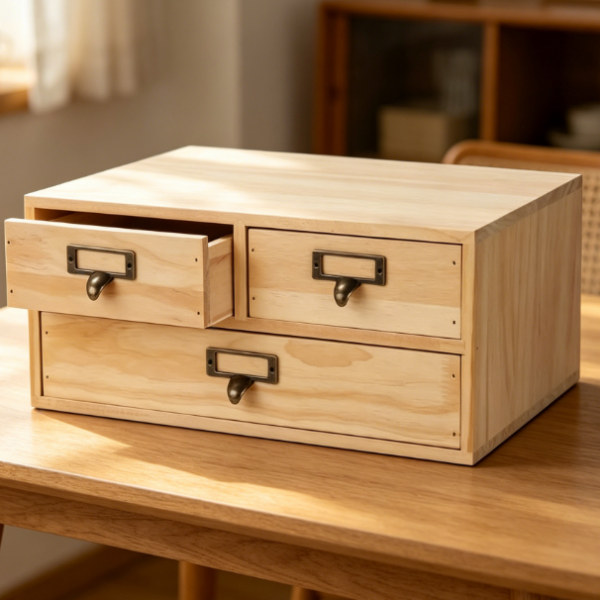 Retro Apothecary-Style Drawer Cabinet — Card & Catalog Box