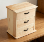 Natural Wood 3-Drawer Mini Cabinet — Paperclip & Crafts Organizer