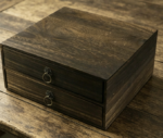 Mini 2-Layer Wooden Drawer Box — Retro Desktop Decor
