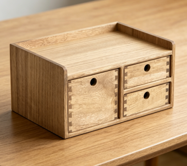 3-Tier Drawer Unit with Top Tray — Office & Vanity Organizer