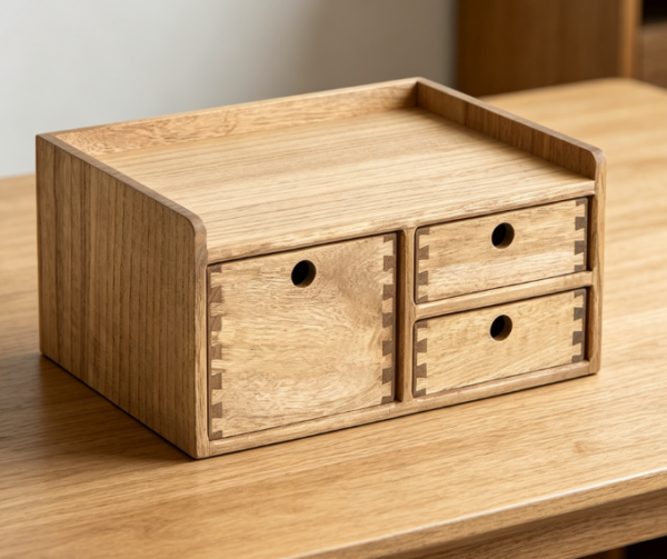 3-Tier Drawer Unit with Top Tray — Office & Vanity Organizer