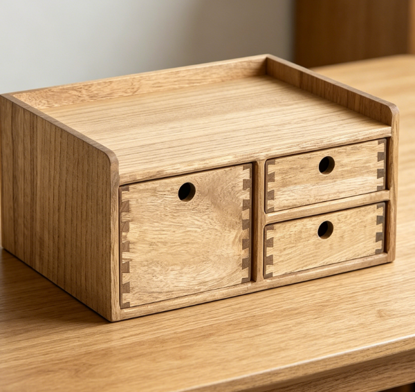 3-Tier Drawer Unit with Top Tray — Office & Vanity Organizer