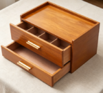 Wooden 2-Drawer Countertop Cabinet — Dual-Use: Kitchen & Vanity