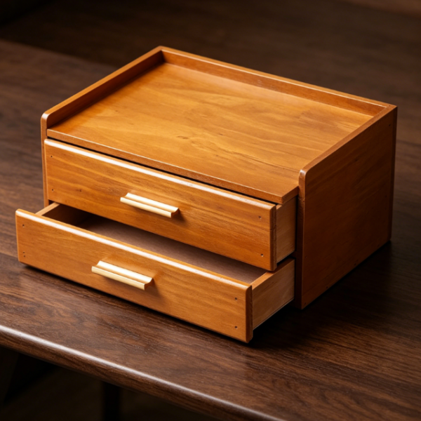 Wooden 2-Drawer Countertop Cabinet — Dual-Use: Kitchen & Vanity