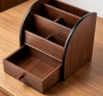 Multifunctional Wooden Drawer Rack — Remote Control Organizer
