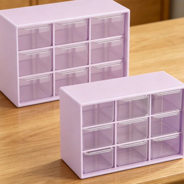2-Piece 9-Drawer Purple Set — For Teachers' Offices