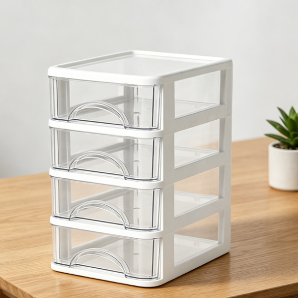4-Tier Drawer Storage Box — Desktop Accessories & File Rack