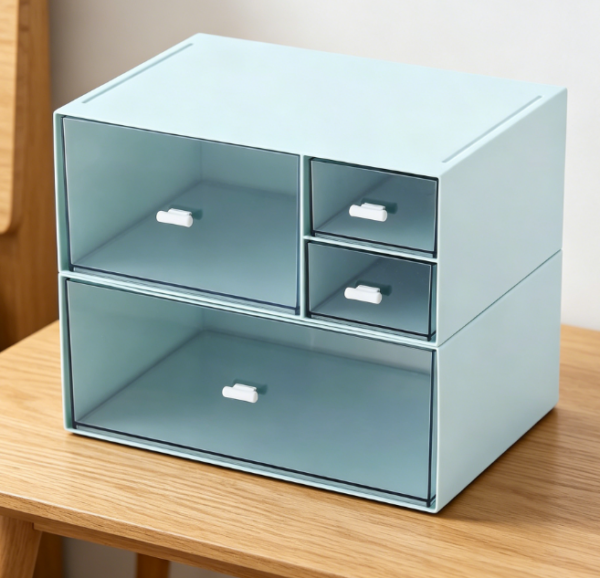 4-Tier Blue Drawer Box — For Vanity & Sundries