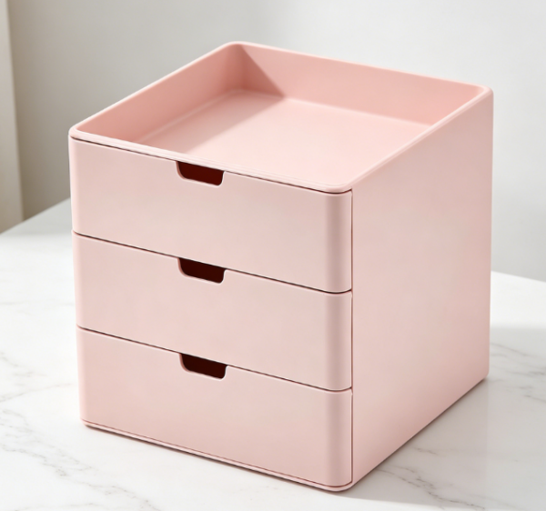 3-Tier Compact Drawers — For Pink Vanities