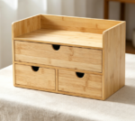 3-Tier Bamboo Drawer Rack — Pre-Assembled Countertop Storage