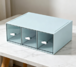 3-Tier Blue Drawer Cabinet — Cosmetics & Nail Polish Rack
