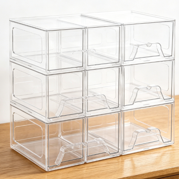 6-Piece Stackable Acrylic Drawer Set — Transparent Style
